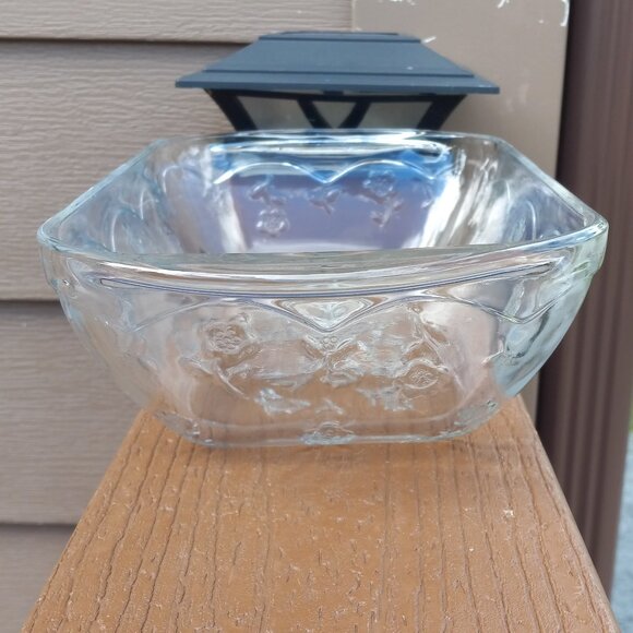 Vintage Anchor Hocking Savannah Clear Floral Glass Rectangular Baking Dish - Picture 3 of 14